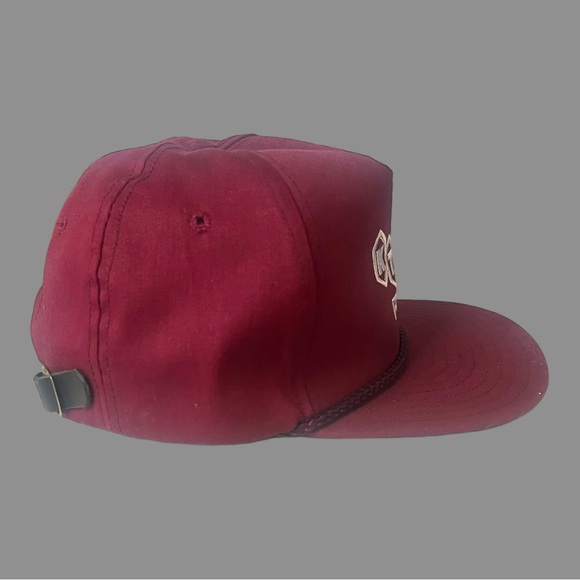 Vintage KTI fishing dad hat with leather and gold Terry cloth lining forehead - Picture 5 of 9